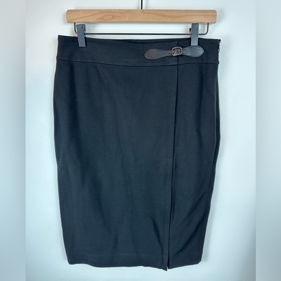 Ann Taylor Dresses & Skirts - ANN TAYLOR Black Career Pencil Skirt Front Zipper Slit | Size 6